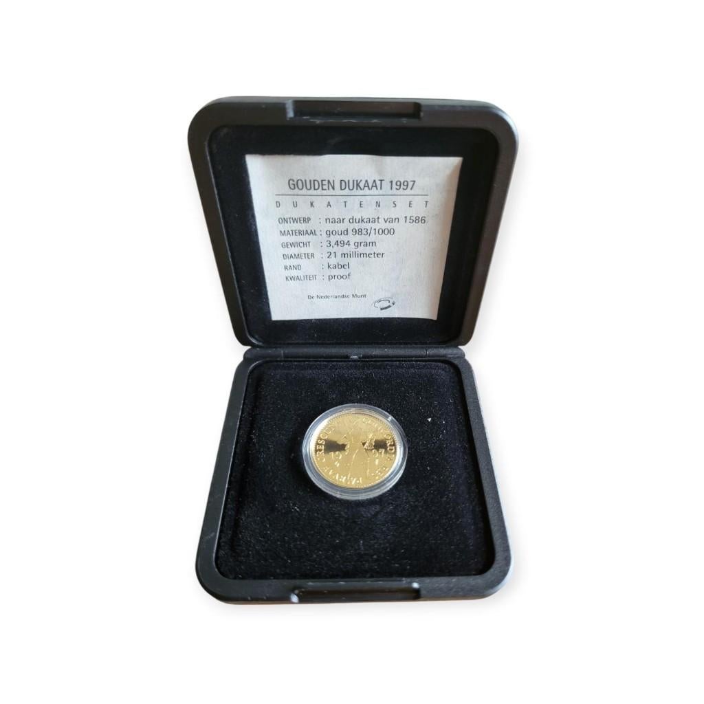 Nederland Gouden Dukaat 1997 in cassette, Ophalen of Verzenden, Goud