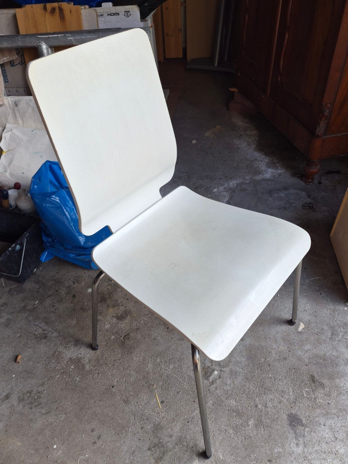 6 vintage Ikea stoelen wit, Ophalen, Gebruikt, Wit, Vijf, Zes of meer stoelen
