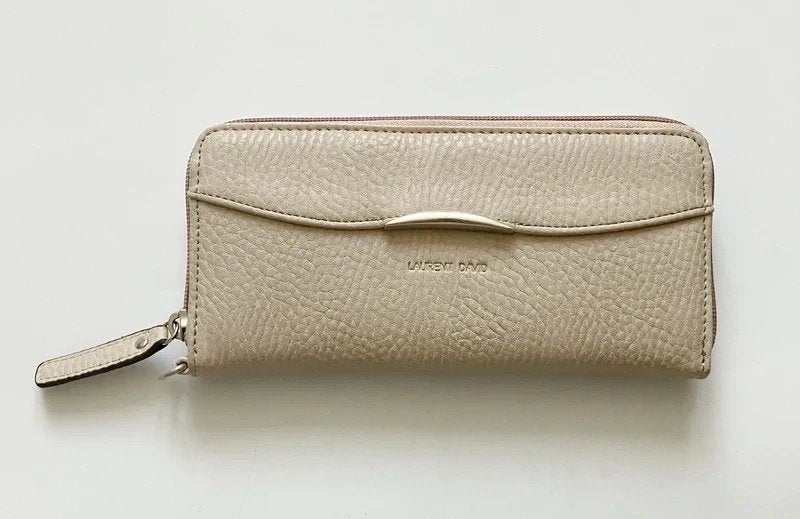 Laurent David | portemonnee, Sieraden, Tassen en Uiterlijk, Ophalen of Verzenden, Zo goed als nieuw, Beige