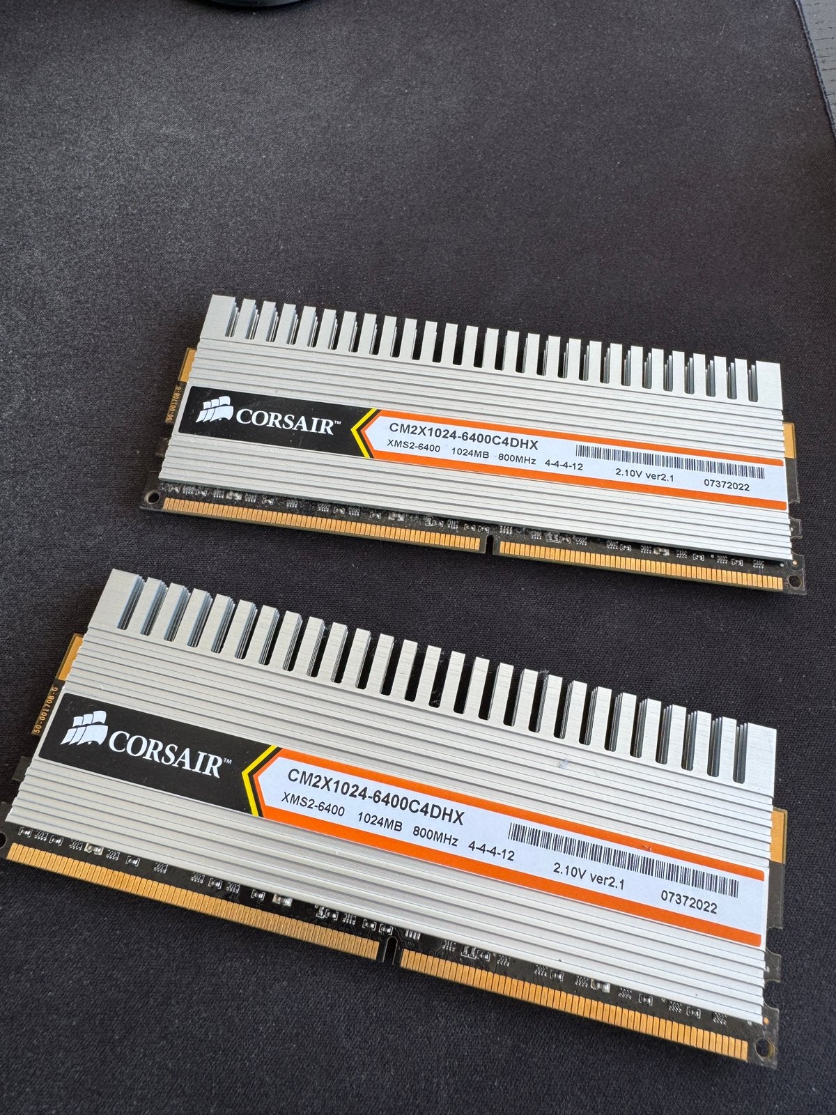 Corsair XMS2 DHX 2GB DDR2-800 (2x 1GB), Computers en Software, Ophalen of Verzenden, Zo goed als nieuw, DDR2, Desktop