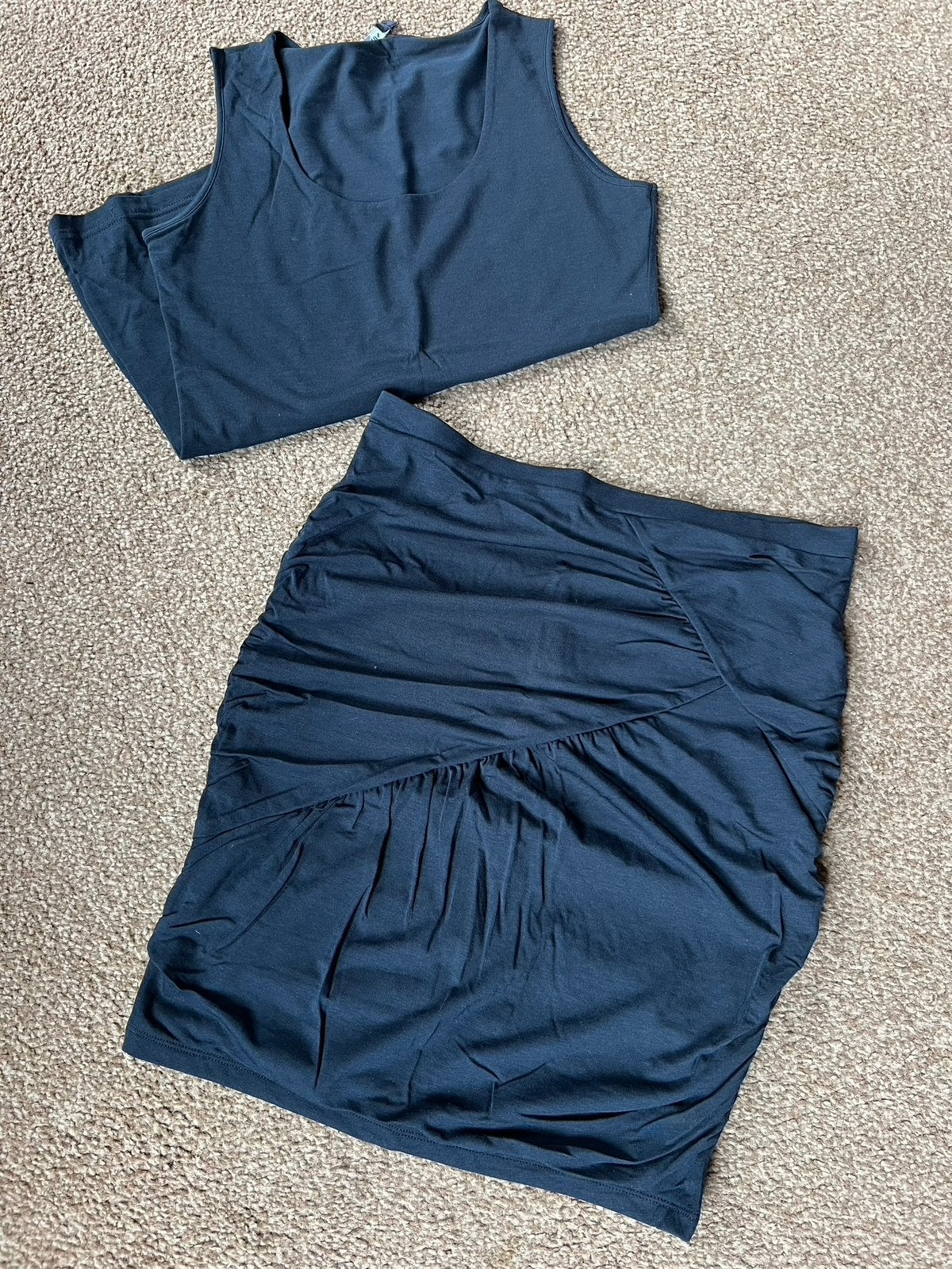 Donkerblauwe set, rokje met top maat S, Ophalen of Verzenden, Nieuw, Blauw, Boven de knie