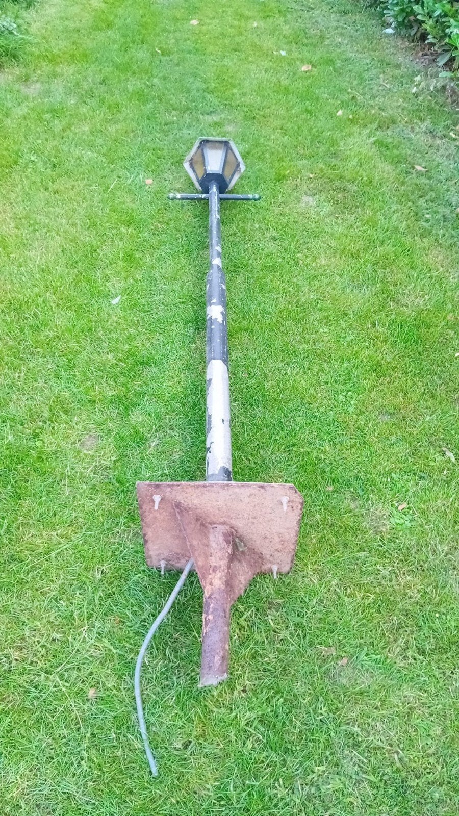 Oude lantaarn/staande buitenlamp L280 cm., Ophalen, Gebruikt
