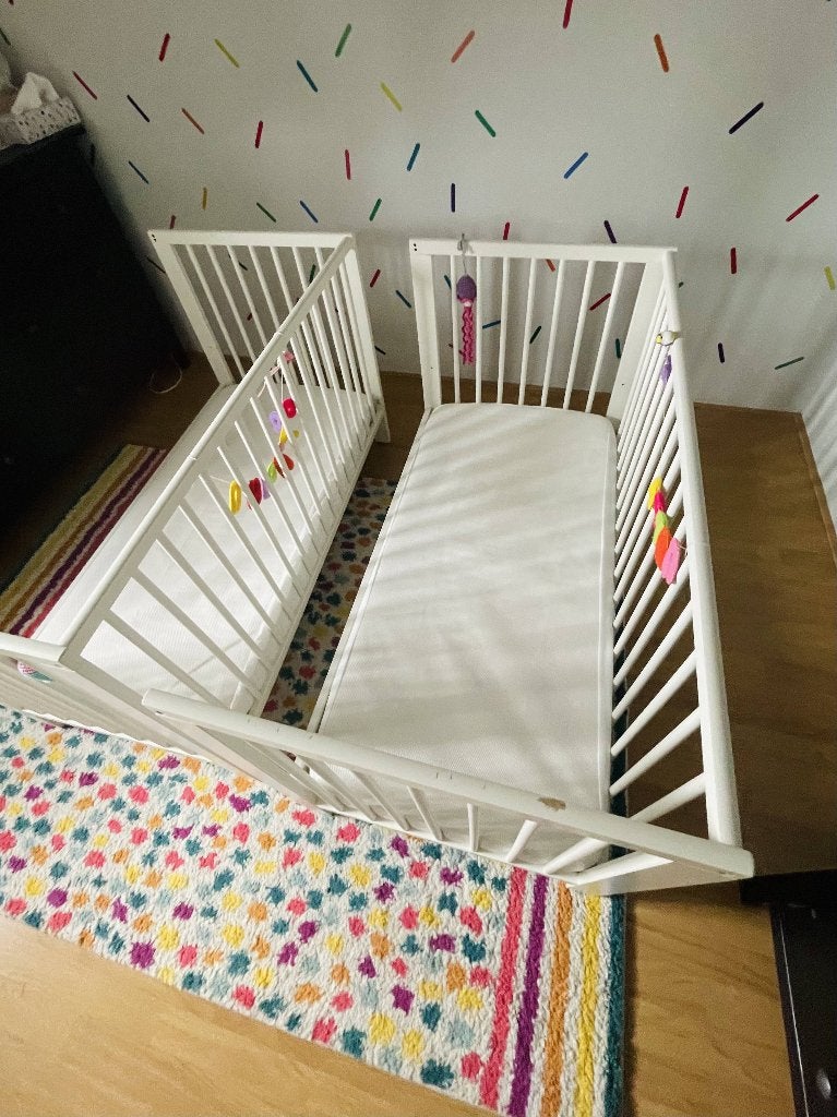 2x IKEA Gulliver Ledikant + Matras & Toebehoren, Ophalen, Gebruikt, Minder dan 140 cm, Matras