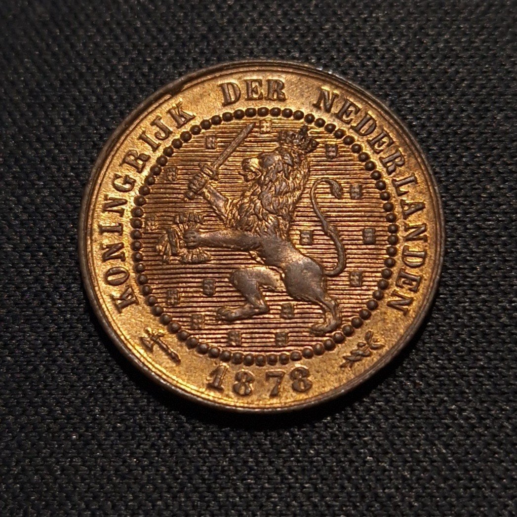 1 cent 1878 deels originele muntkleur, Verzenden, Koning Willem III, 1 cent, Losse munt