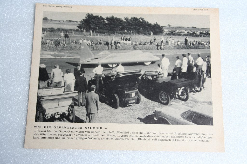 Persfoto / info Bluebird CN7 Rekordwagen (1961), Ophalen of Verzenden, Zo goed als nieuw, Overige merken