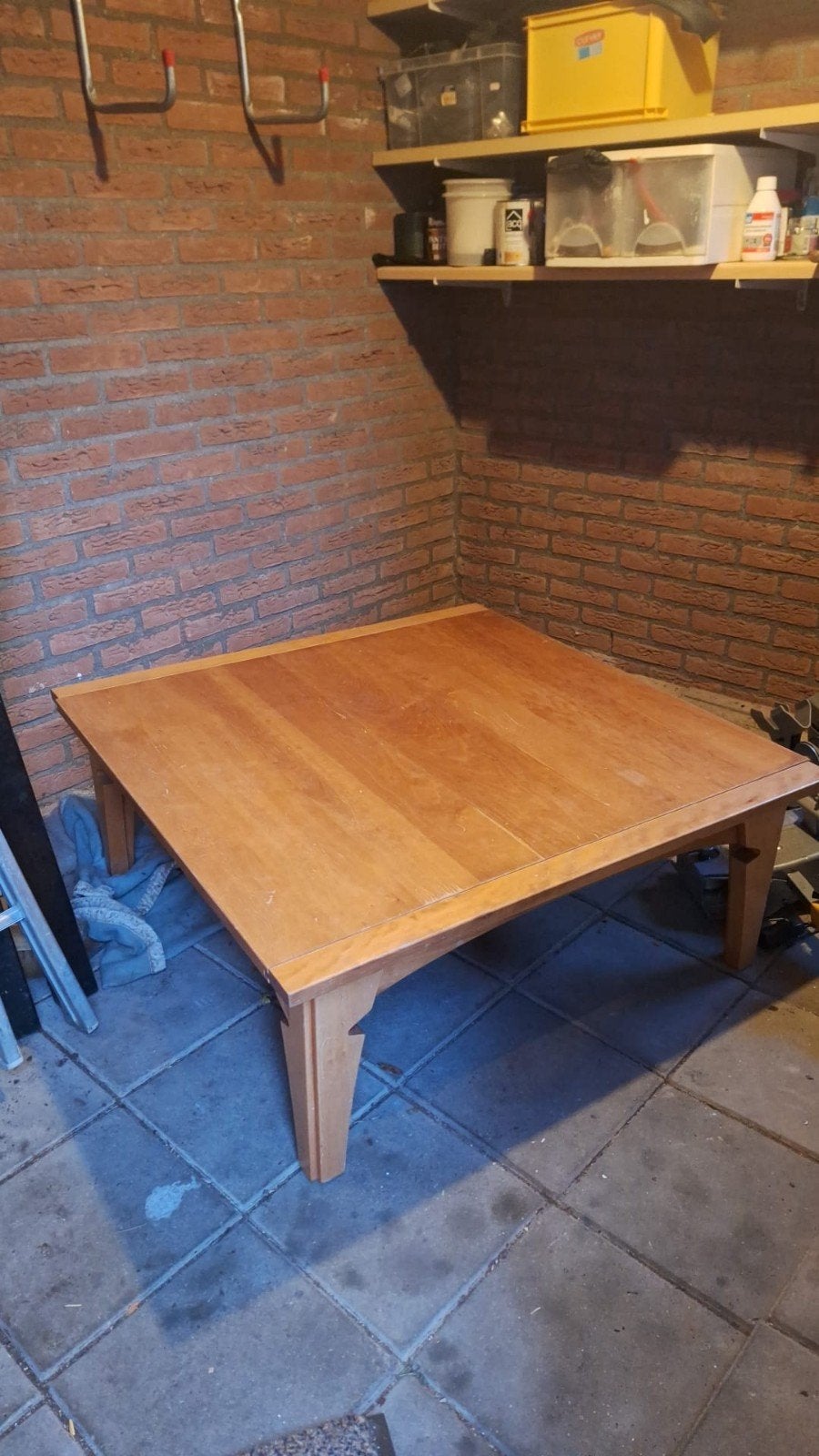 Design kersenhouten salontafel 100 x 100 cm, Huis en Inrichting, Tafels | Salontafels, Gebruikt, 100 tot 150 cm, Vierkant, Minder dan 50 cm