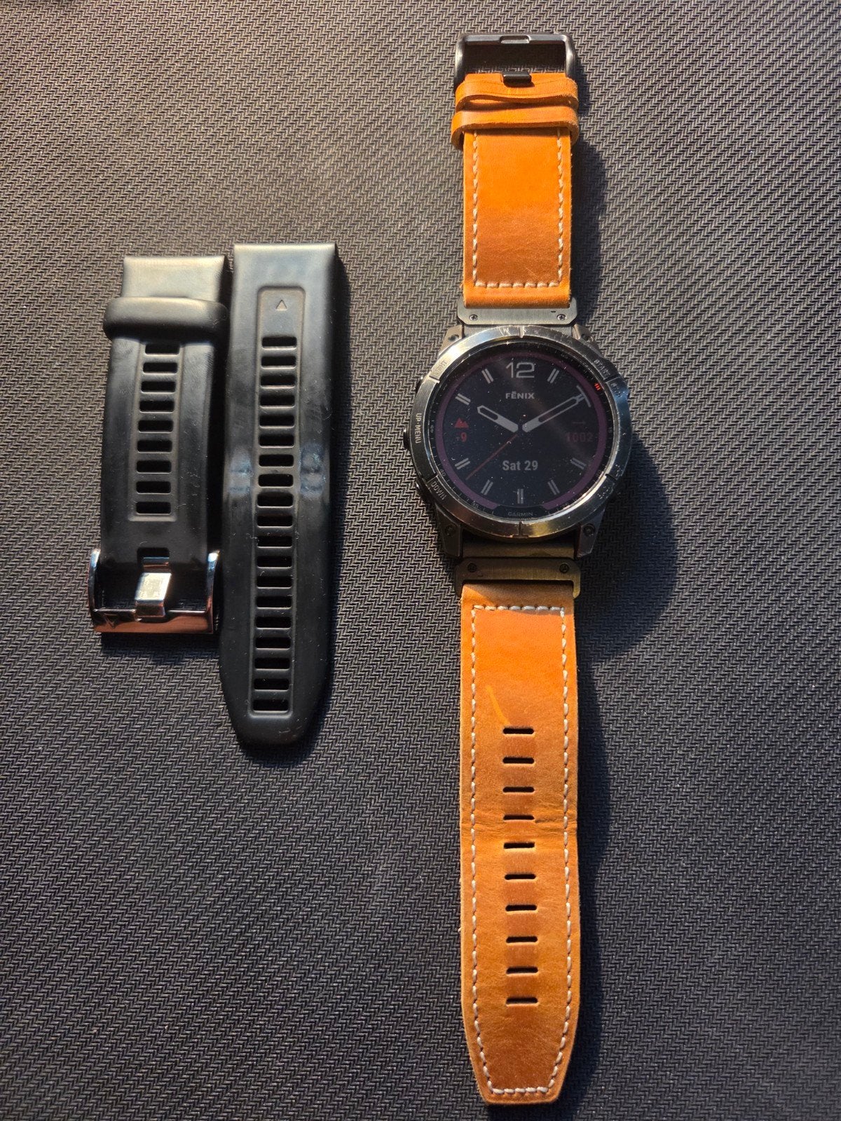 Te koop: Garmin Fenix 7X Sapphire Solar (goede staat), Gebruikt, Zwart, Ophalen of Verzenden, Garmin Fenix