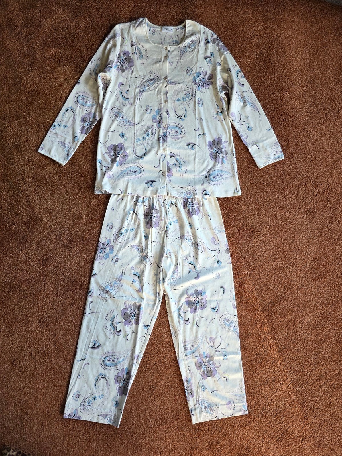 Ringella Pyjama Maat 42 met Paisley en Bloemenprint katoen, Ringella, Ophalen of Verzenden, Nieuw, Maat 42/44 (L)