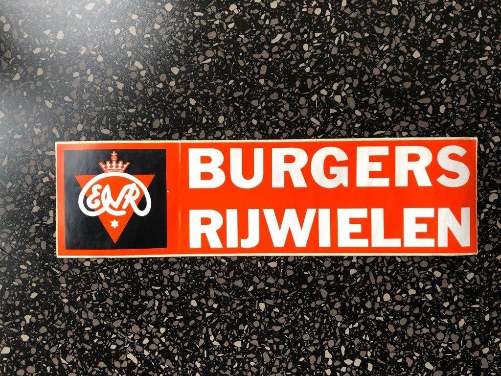 Fraaie BURGERS sticker 40 x 11 cm., Verzamelen, Merken en Reclamevoorwerpen, Ophalen of Verzenden, Gebruikt, Gebruiksvoorwerp