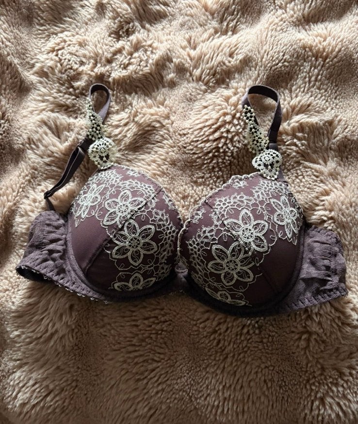 Aubade Paris mooie push up BH mt 75 B ZGAN, Ophalen of Verzenden, Bruin, BH