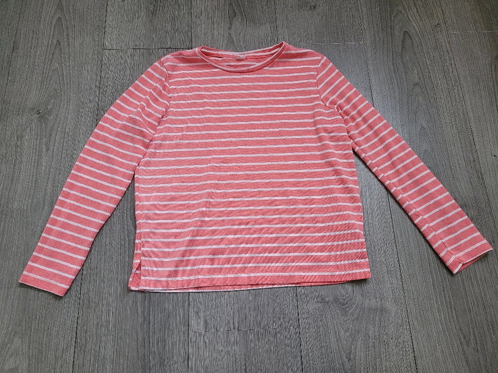 Oranje wit gestreepte top maat 158/164 ~ TH2032, Ophalen of Verzenden, Gebruikt, Meisje, Shirt of Longsleeve