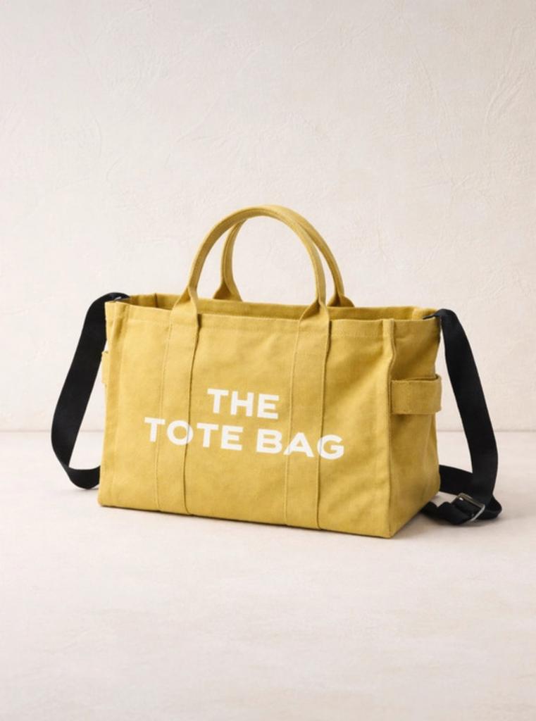 Gele Canvas Tote Bag - The Tote Bag Stijl, Ophalen of Verzenden, Zo goed als nieuw, Geel, Shopper