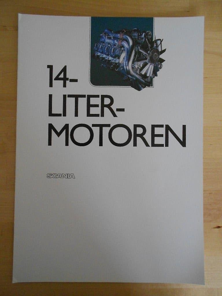 Scania 14 Liter V8 Motor Brochure 1992 – 143, Verzenden, Zo goed als nieuw, Overige merken, Scania