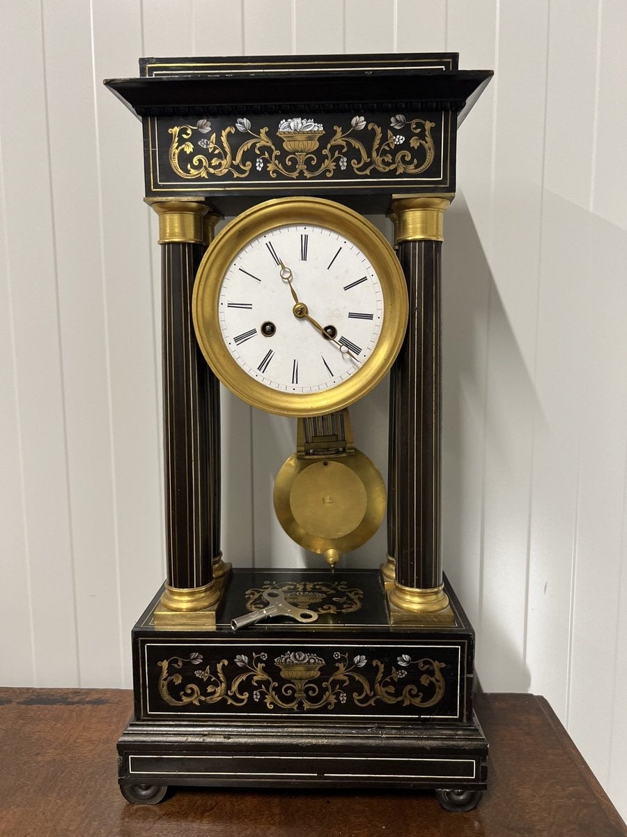 Kavel 79- Franse kolom pendule ca. 1850, Ophalen of Verzenden