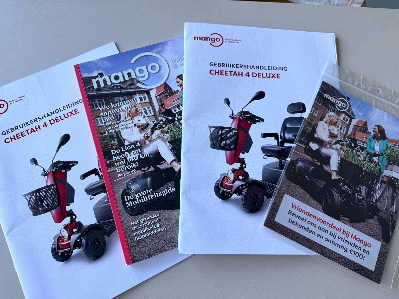 Mango Cheetah 4 de luxe scootmobiel, Ophalen, Zo goed als nieuw, Mango