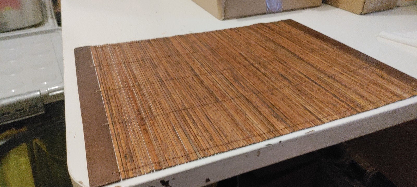 Twee bamboe placemats, Gebruikt, Ophalen of Verzenden, Landelijk, Natuurlijk materiaal