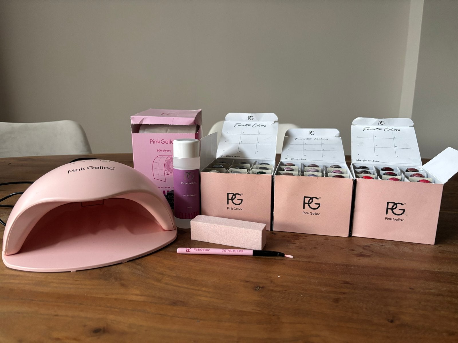Pink Gellac starterset met 22 kleuren en accessoires, Ophalen of Verzenden, Zo goed als nieuw, Overige typen