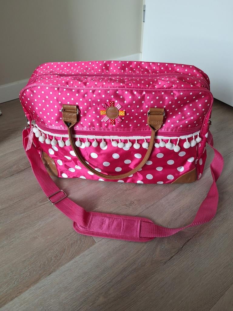 True Spirit weekendtas roze met stippen, 40 tot 60 cm, Gebruikt, 20 tot 30 cm, Minder dan 35 cm