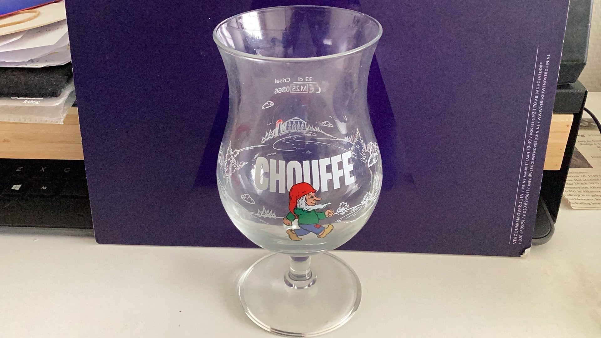 La Chouffe Bierglas, Verzamelen, Biermerken, Zo goed als nieuw, Glas of Glazen, Overige merken, Ophalen of Verzenden