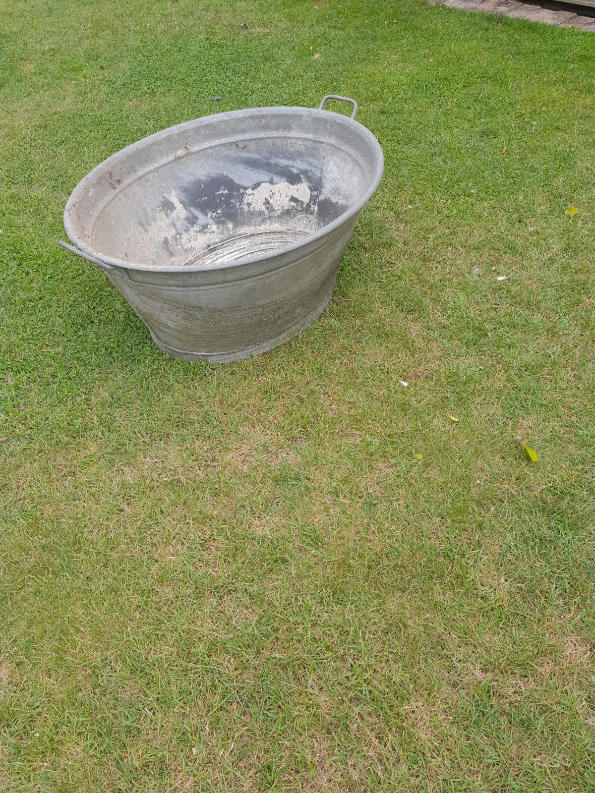 Vintage Zinken Wastobbe / Plantenbak 30L, Ophalen
