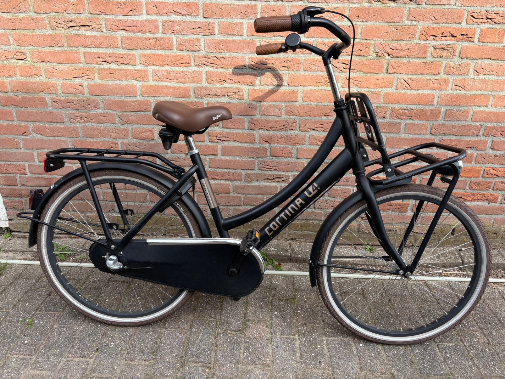 Cortina U4 Transportfiets 24 inch | Mat Zwart, Fietsen en Brommers, Ophalen, Terugtraprem, 24 inch, Versnellingen