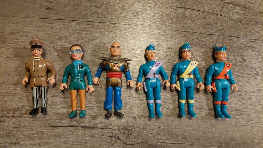 Thunderbird figuren. 6 kleine en 1 grote pop., Ophalen of Verzenden, Actiefiguur of Pop