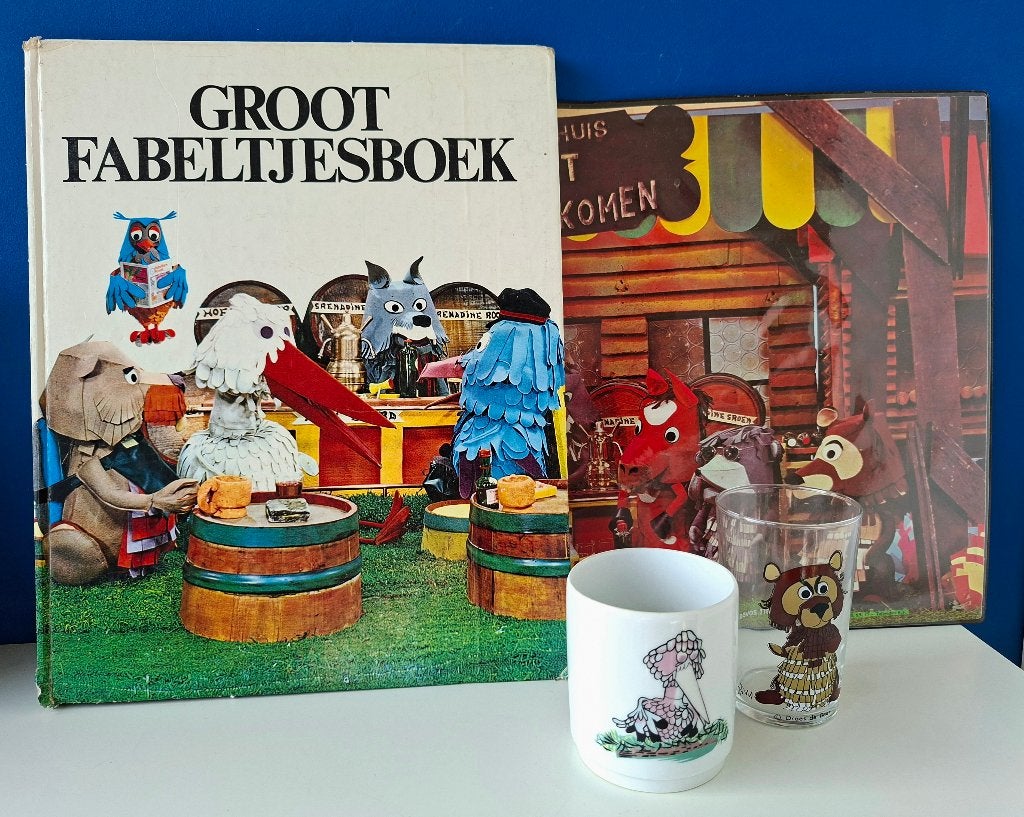 De Fabeltjeskrant/boek placemat glas beker, Ophalen of Verzenden, Gebruikt, Tv, Gebruiksvoorwerp