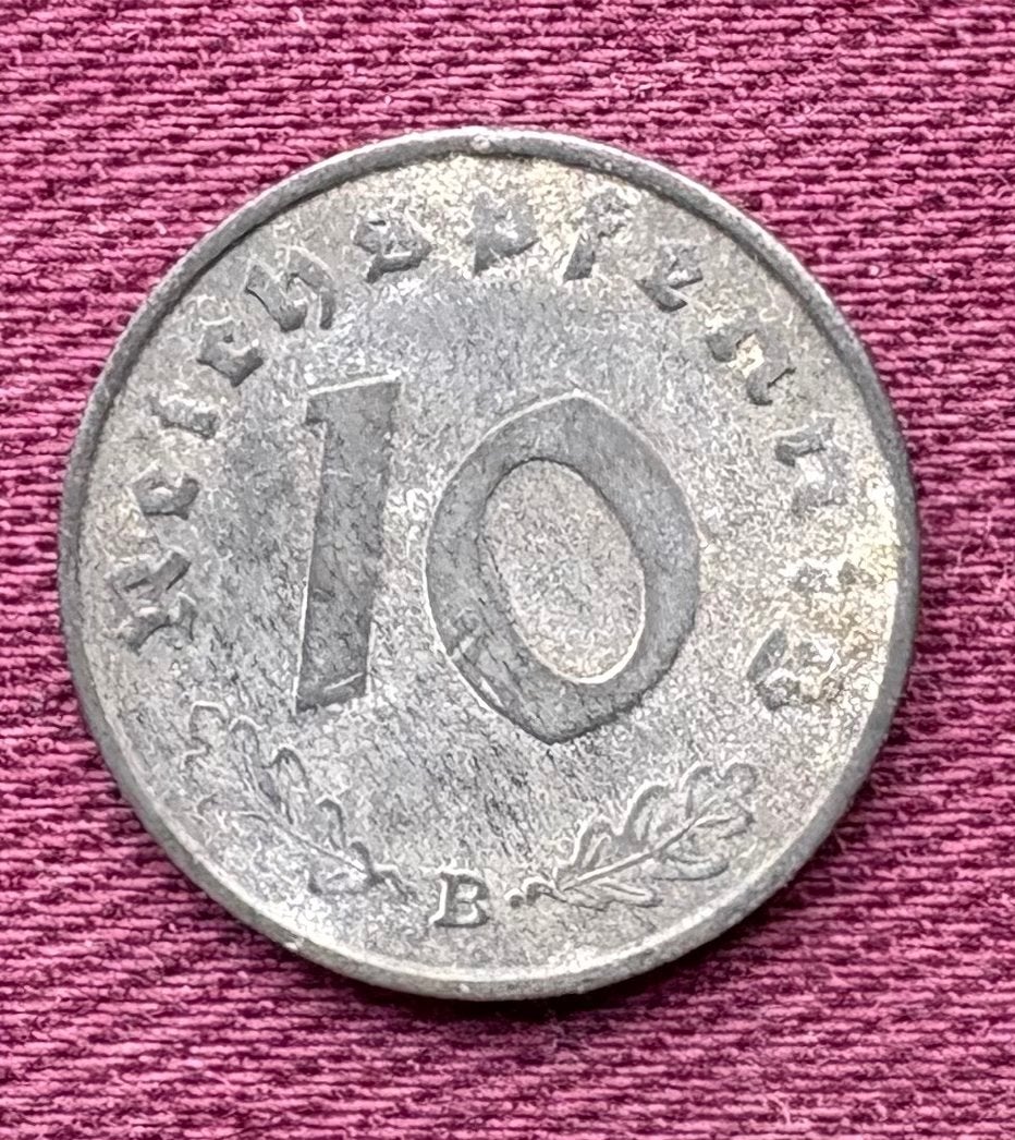 Duitse zinken 10 Reichspfennig munt 1940B, Ophalen of Verzenden, Duitsland, Losse munt