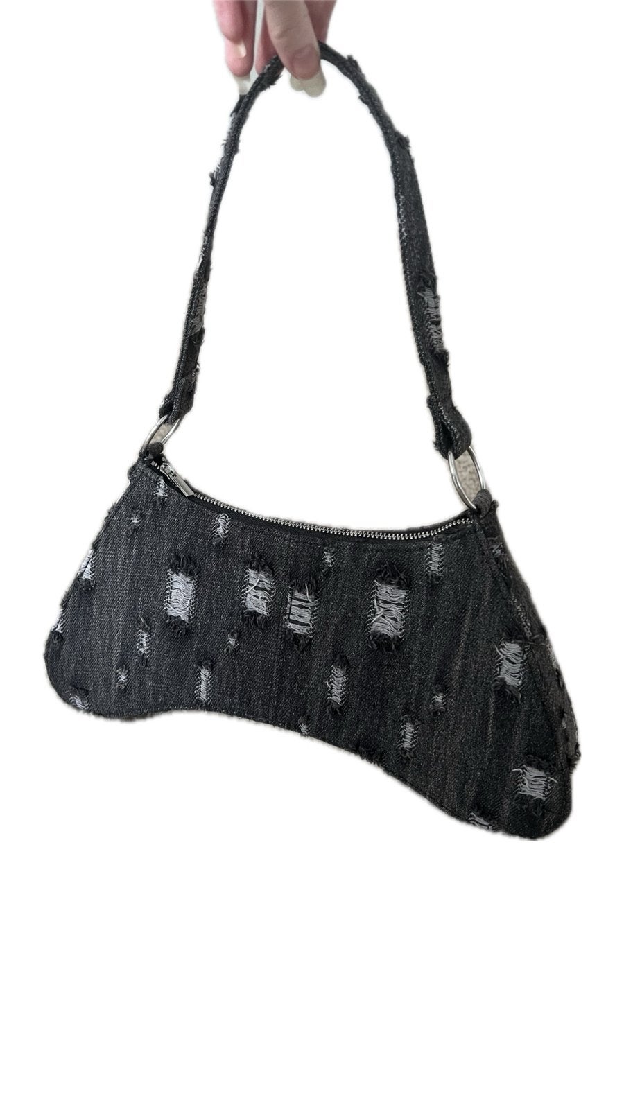 H&M spijker handtas schoudertas. Nieuw!, Verzenden, Nieuw, Zwart, Schoudertasje
