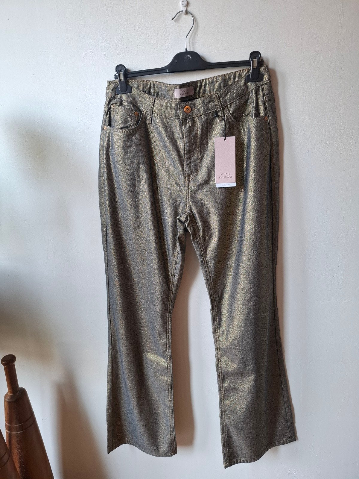 Studio Anneloes Flair gold denim broek L/40, Nieuw, Ophalen of Verzenden, Studio Anneloes, W30 - W32 (confectie 38/40)