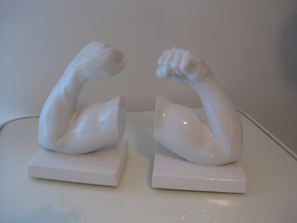 2 Miderâmica Biceps keramiek vintage design 1984 zeldzaam!, Handgemaakt, Wit, 18 cm, Beeld