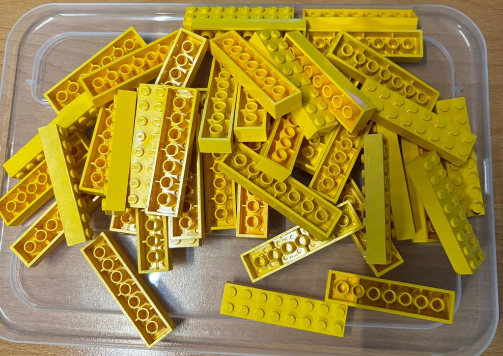 Lego steentjes geel 2x6 / 2x8 / 2 x 10 (103 st.), Kinderen en Baby's, Speelgoed | Duplo en Lego, Ophalen of Verzenden, Gebruikt
