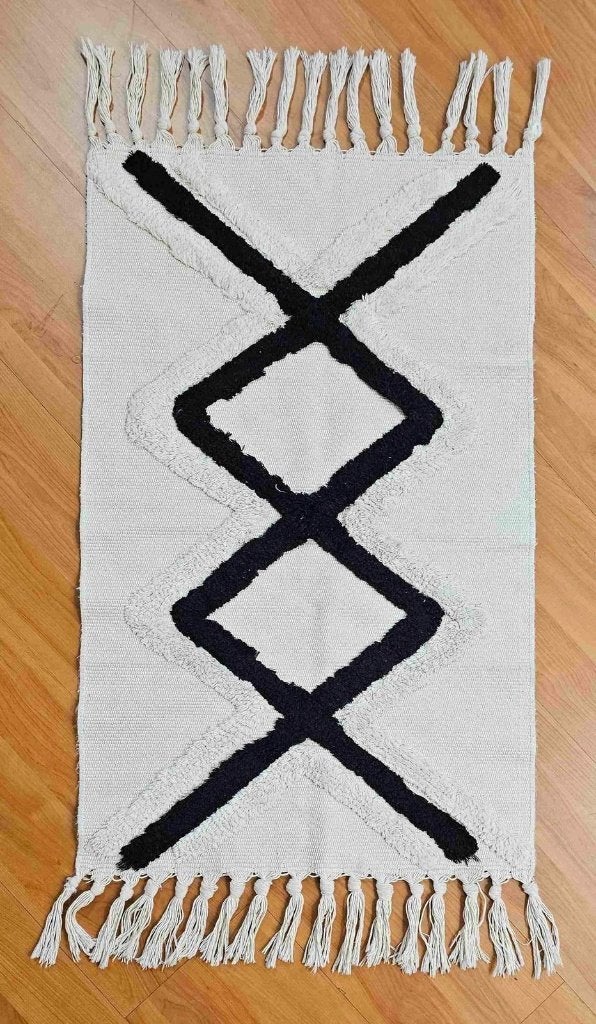 Bohemian Vloerkleed 82/50 cm, Zwart, Zo goed als nieuw, DJT De Juiste Toon, Rechthoekig