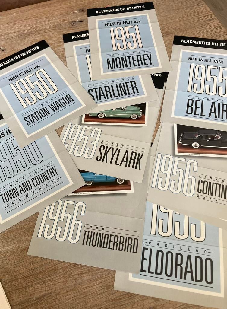 11 folders Klassiekers uit de fifties, Ophalen of Verzenden, Gebruikt, Auto's