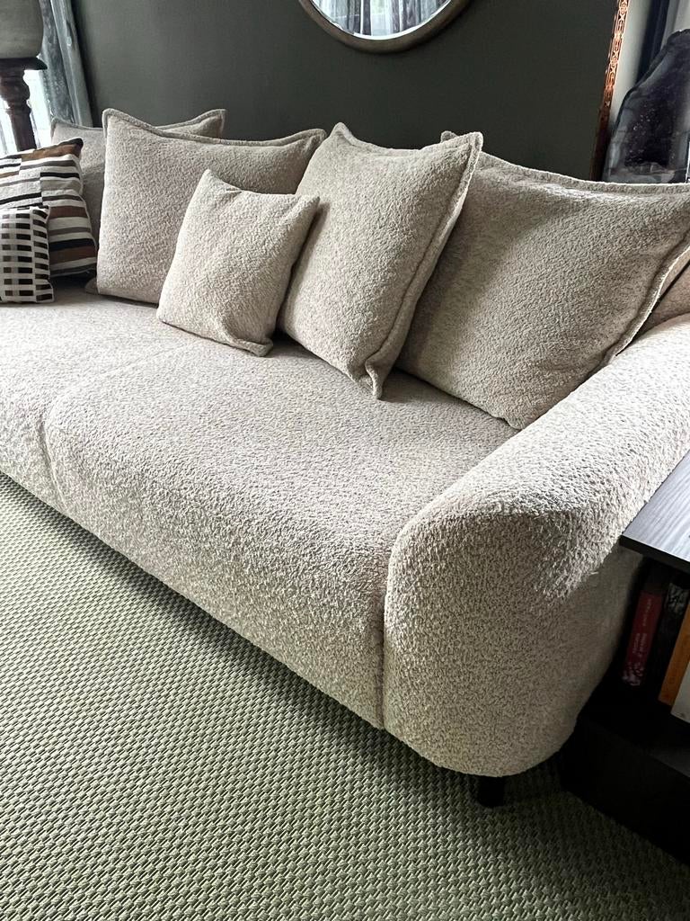 Bank Elsa (Leenbakker) + Hocker - Zo goed als nieuw, Ophalen, Driepersoons, 75 tot 100 cm, Zo goed als nieuw