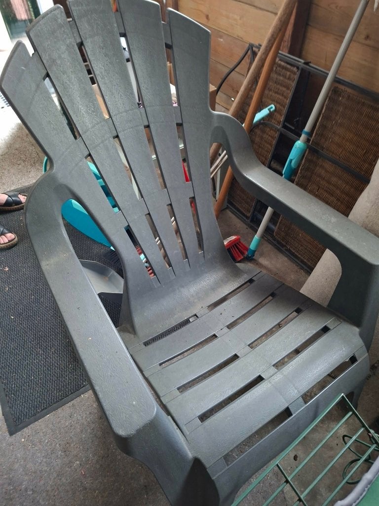 Tuinstoel lounge antraciet, Tuin en Terras, Tuinstoelen, Ophalen, Kunststof