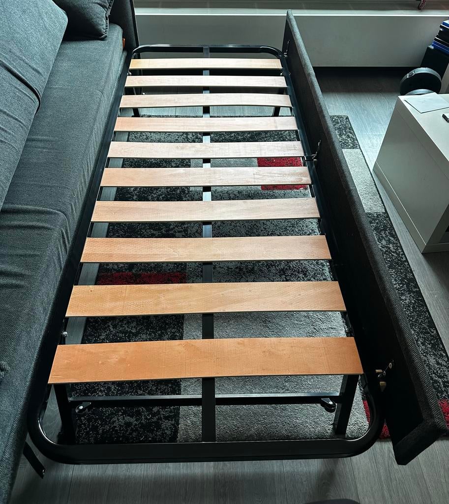Emma-sleep luxe slaapbank - Grijs, Huis en Inrichting, Slaapkamer | Slaapbanken, Ophalen, Gebruikt, Tweepersoons, 200 cm