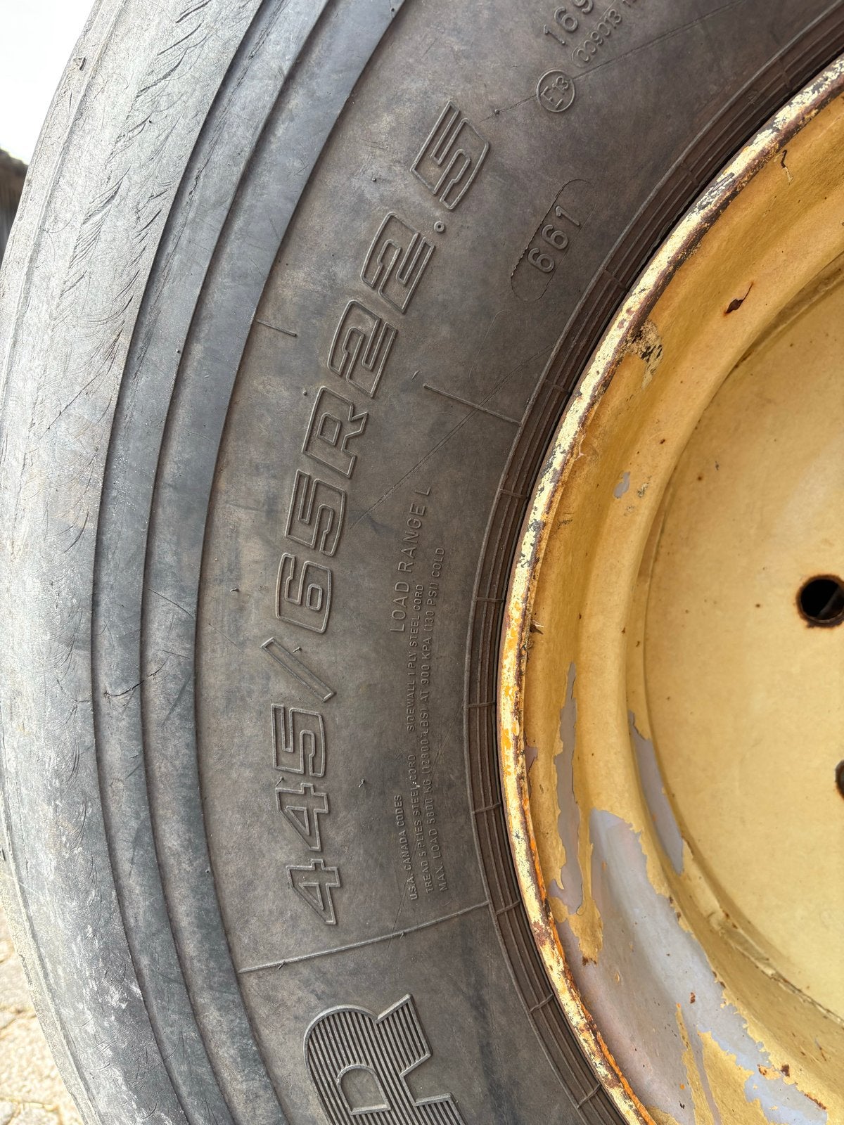 Landbouwbanden met velg 8 gaats 445/65R22.5 - Set van 4, Zakelijke goederen, Agrarisch | Onderdelen | Banden, Velgen en Assen