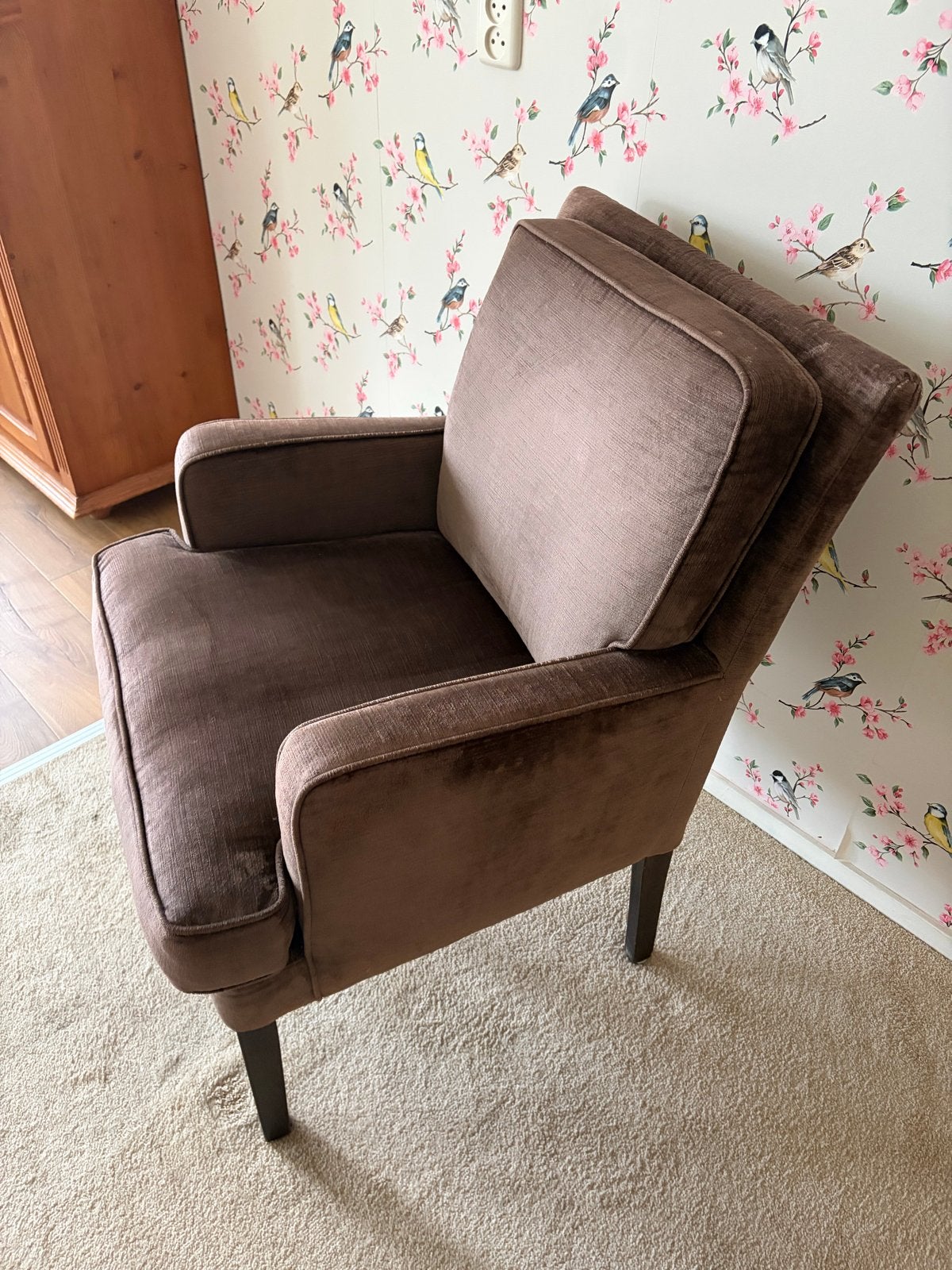 Bruine fauteuil, zit heerlijk, Ophalen of Verzenden, Gebruikt, Stof, 75 tot 100 cm