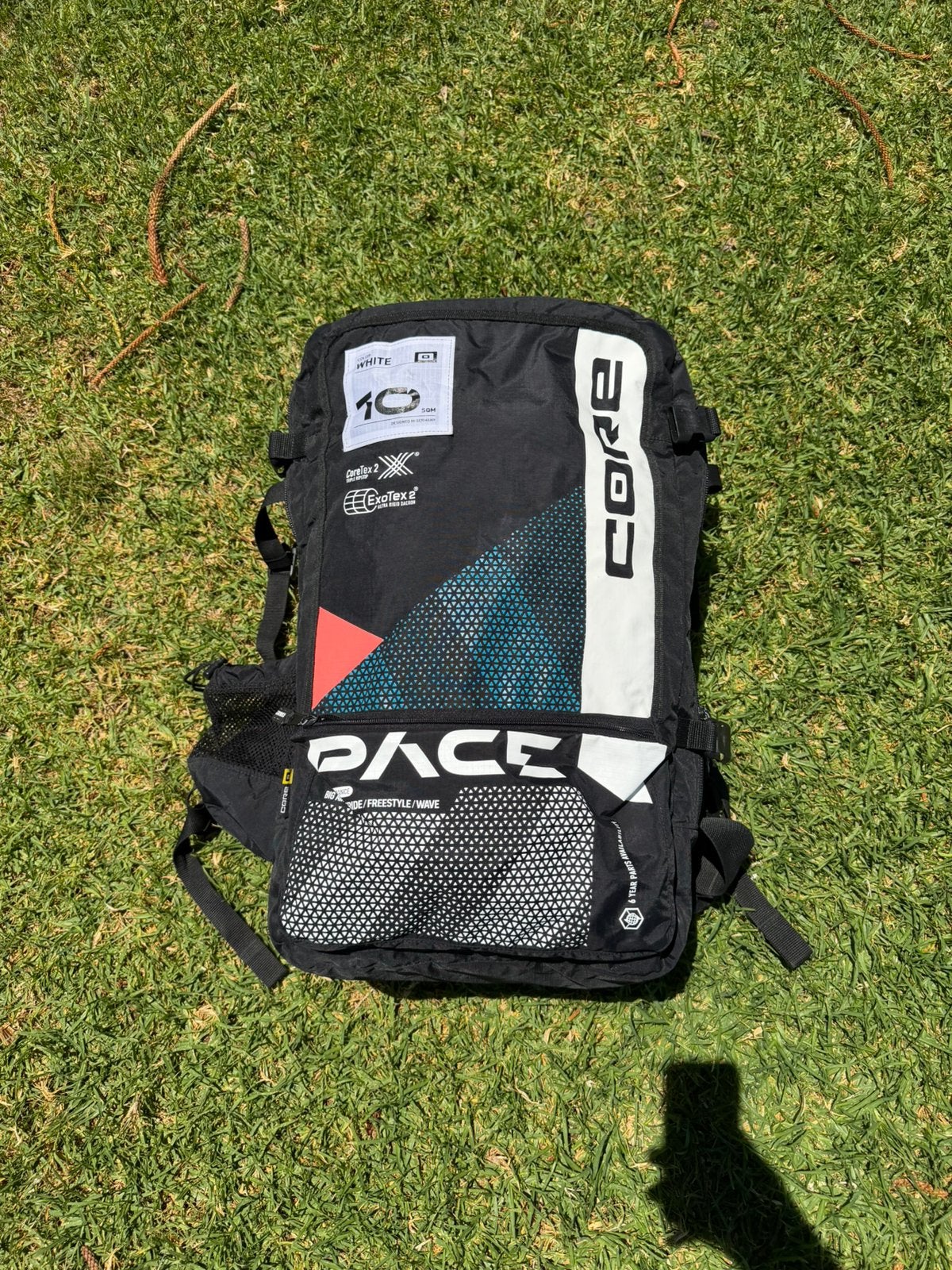 Core pace 10m - 7x gevaren zgan, Watersport en Boten, Kitesurfen, Geen board, Ophalen of Verzenden, Zo goed als nieuw, 10 m²