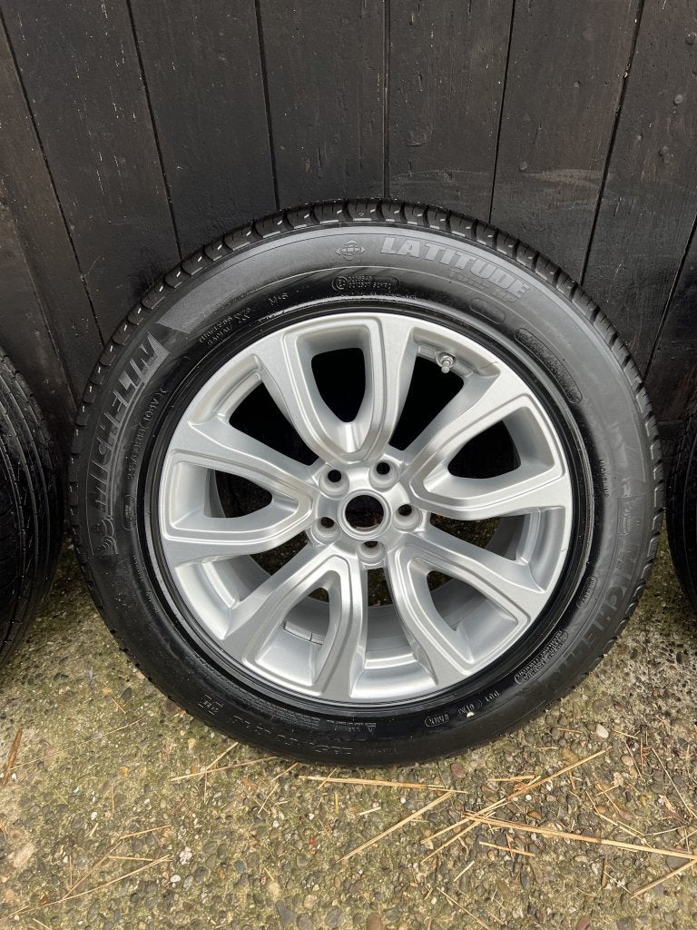 Originele range rover evoque velgen 18” zomer set 5x108, Niet ingevuld, 18 inch, Gebruikt, Banden en Velgen
