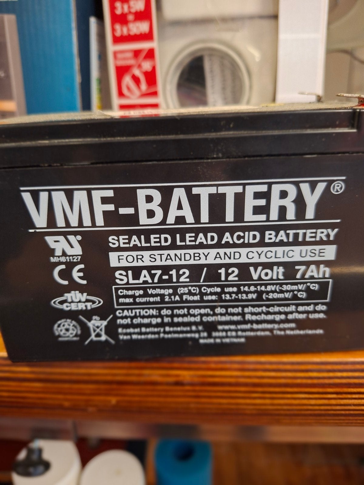 VMF-BATTERY SLA7-12 12V 7Ah Loodaccu, Ophalen of Verzenden, Gebruikt, Oplaadbaar