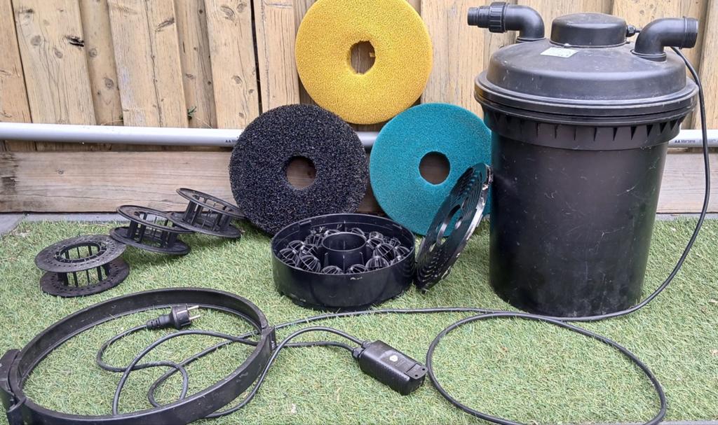 Vijver Drukfilter 10000L. UV-C Unit + Lamp 10M kabel ZGAN, Ophalen, Zo goed als nieuw, Vijverfilter