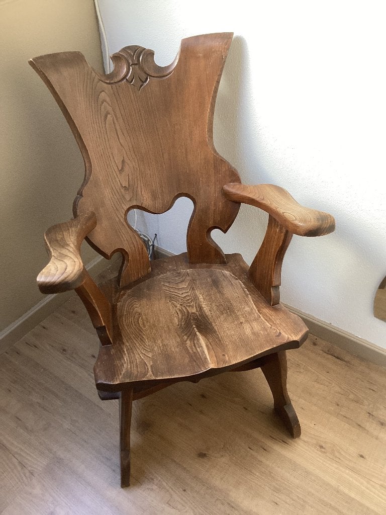 Oirschotse stoel, Huis en Inrichting, Ophalen, Gebruikt, Bruin, Eiken stoel