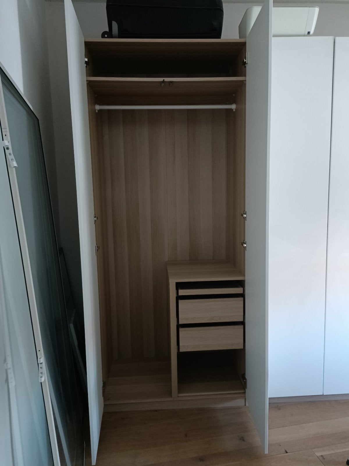 Ikea PAX kast, 236 x 100 x 60 hangkast met klein ladekastje!, Gebruikt, 200 cm of meer, 50 tot 100 cm, Overige materialen