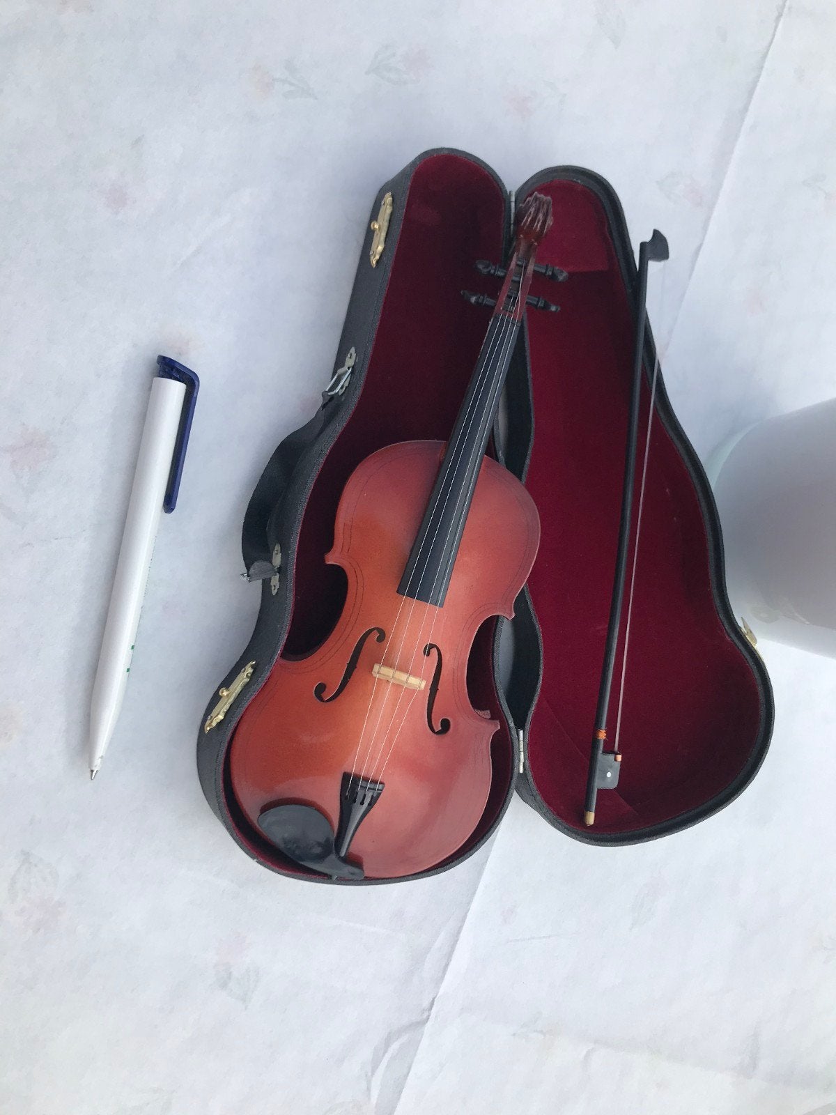 Miniatuur Viool met Koffer en Strijkstok - Decoratief, Muziek en Instrumenten, Strijkinstrumenten | Violen en Altviolen, Ophalen