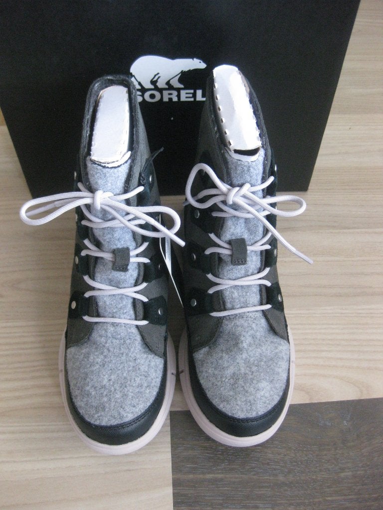 Nieuwe Sorel waterproof leren laarzen, maat 38,5, Lage of Enkellaarzen, Nieuw, Grijs, Sorel