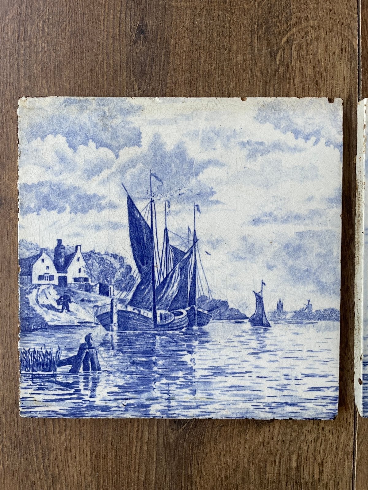 2 oude orginele tegeltjes, Ophalen of Verzenden