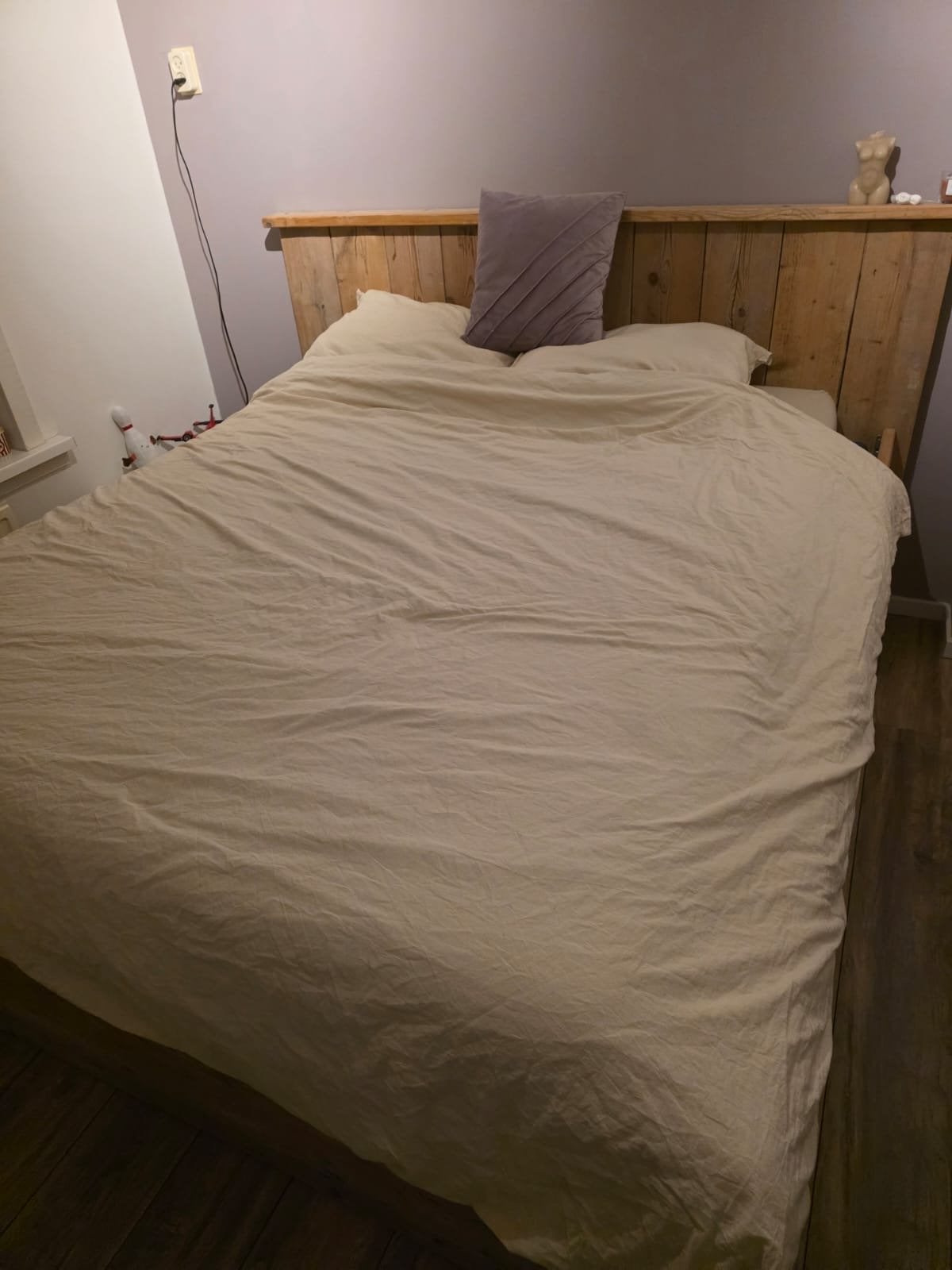 Steigerhouten tweepersoonsbed 180x200 verstelbaar, Huis en Inrichting, Slaapkamer | Bedden, Ophalen, Bruin, Steigerhout, Tweepersoons