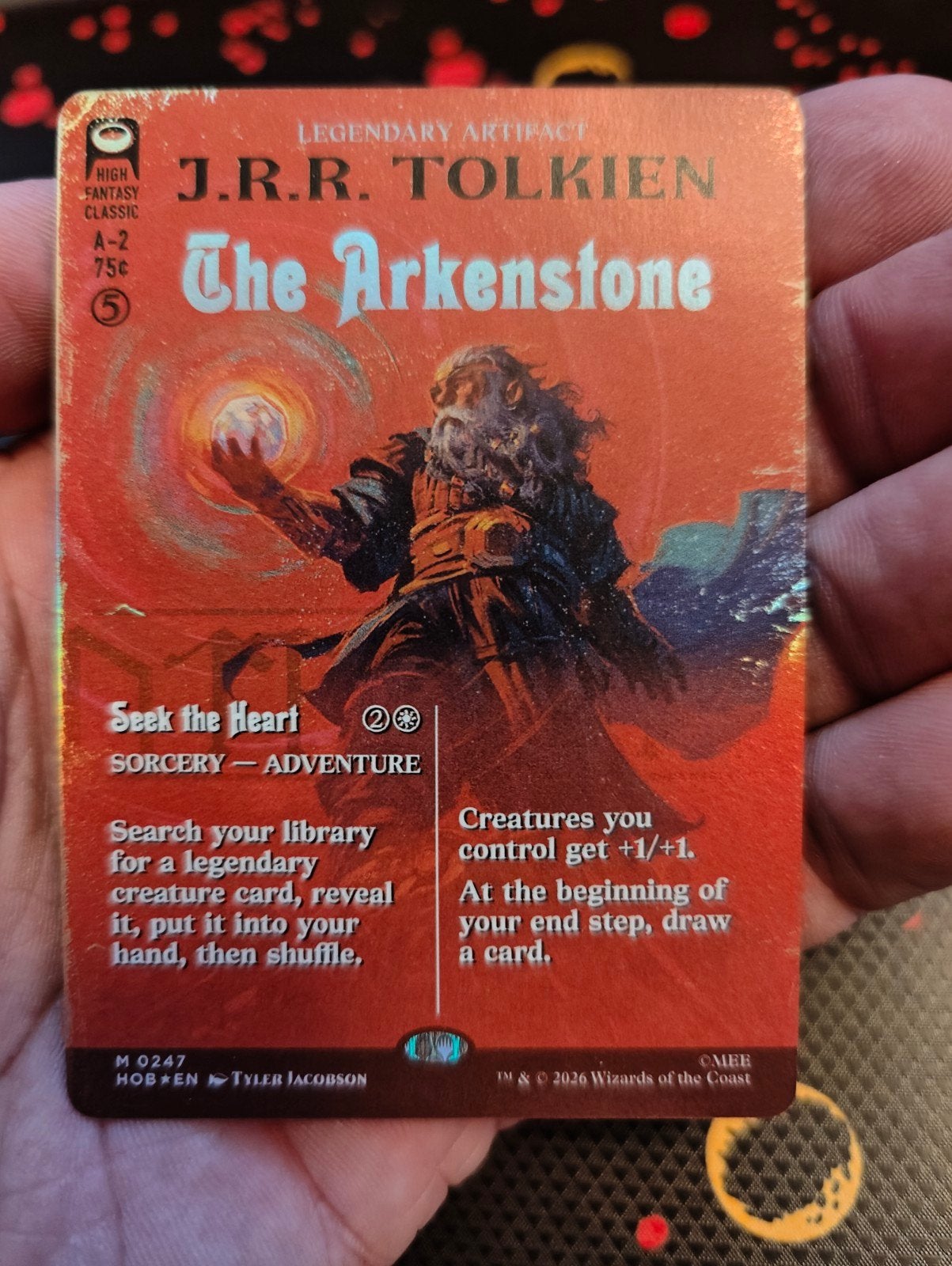 mtg the hobbit - the Arkenstone foil, Ophalen of Verzenden, Zo goed als nieuw, Foil